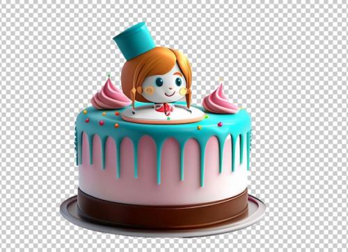 Premium PSD | Beautiful birthday cake Premium PSD