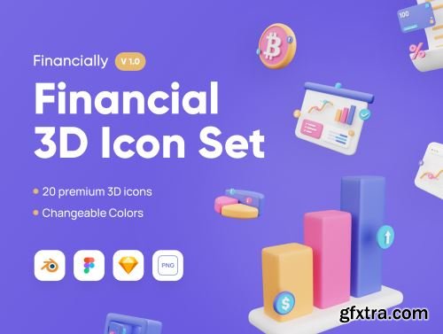 Financially - Financial 3D Icon Set Ui8.net
