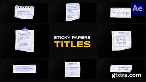 Videohive Sticky Papers Titles for After Effects 48823451