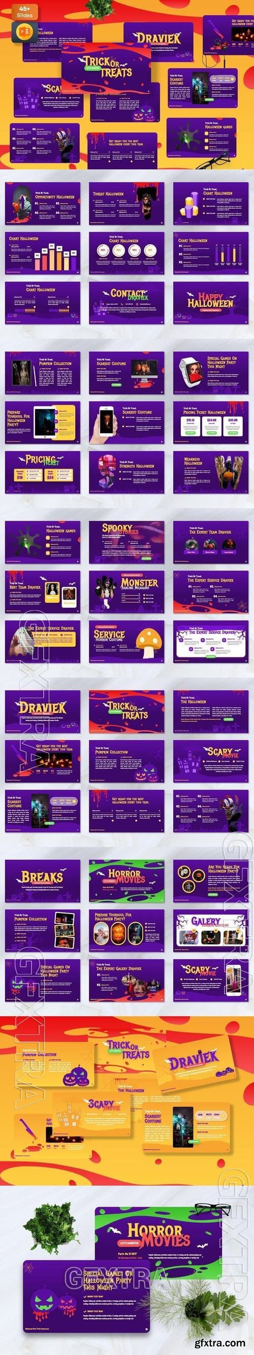 Draviek - Halloween Party Powerpoint Template S9GPTYC
