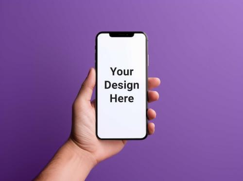 Premium PSD | Psd mockup of hand holding blank white screen smartphone generated by ai Premium PSD