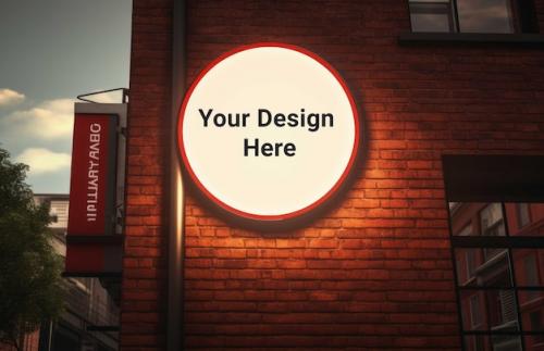 Premium PSD | Psd mockup of blank empty white signboard generated by ai Premium PSD