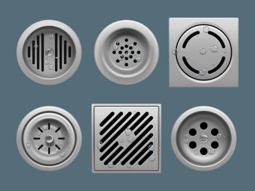 Premium Vector | Water drains round metal close up form for protect sink or basin from trash decent vector drain liquids realistic templates illustration of water drain steel Premium PSD