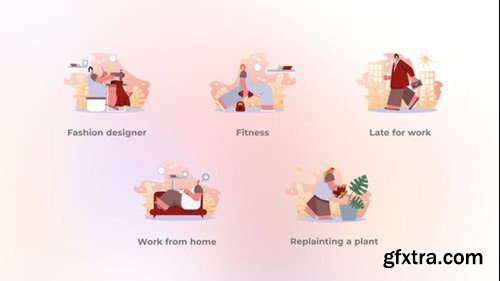 Videohive Work from Home - Body Positive Flat Concept 48849920