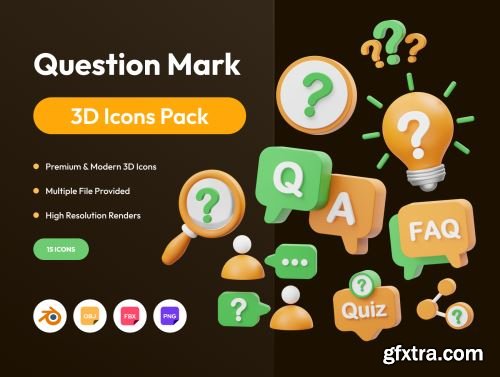 Question Mark 3D Icon Ui8.net