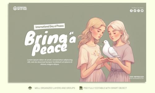 Premium PSD | Psd template flyer international day of peace social media post Premium PSD