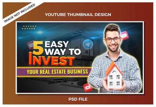 Premium PSD | Psd real estate youtube thumbnail or web banner template Premium PSD