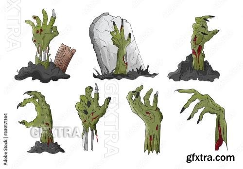 Zombie Hands Coming Out of Ground 530171164