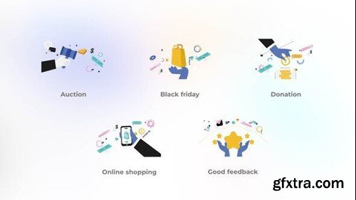 Videohive Online Shopping - White and Blue Hands Concept 48888601