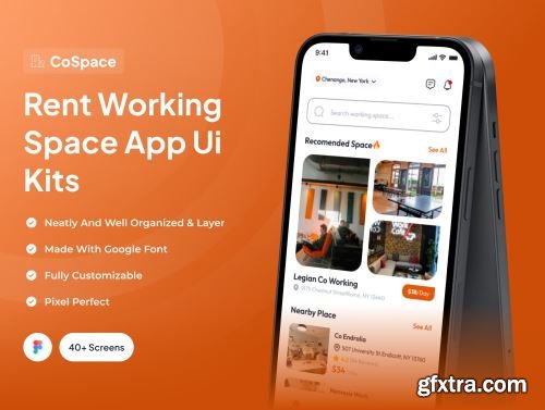 CoSpace - Rent Working Space App Ui Kits Ui8.net