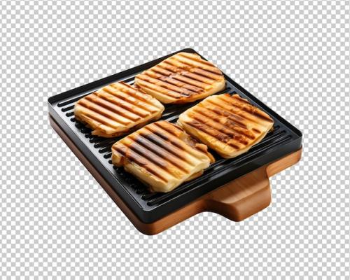 Premium PSD | Sandwiches on griddle cutout png isolated on transparent background Premium PSD
