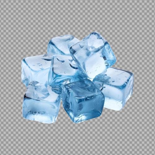 Premium PSD | Blue cold ice cubes cutout png isolated on a transparent background Premium PSD