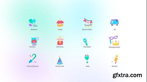 Videohive Party - Icons Set 48918611