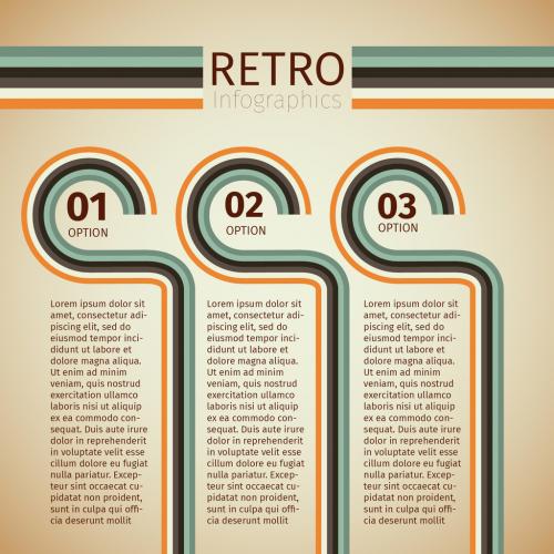 Adobe Stock - Retro Muted Color Striped Tab Infographic - 125155908