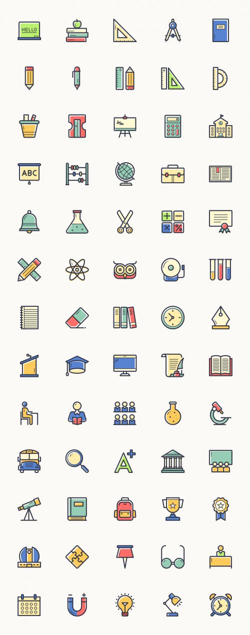 Adobe Stock - Back to School Icons - 125400215