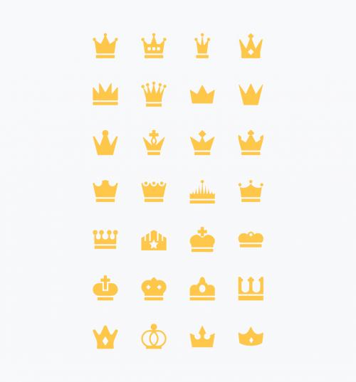 Adobe Stock - 28 Gold Crown Icons - 125400264