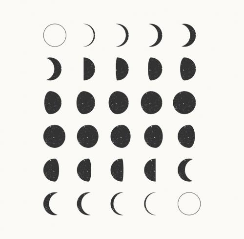 Adobe Stock - 35 Moon Phases Icons - 125400570