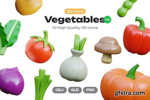 Vegetable 3D Icons Vol. 2 NY9MJ3Z