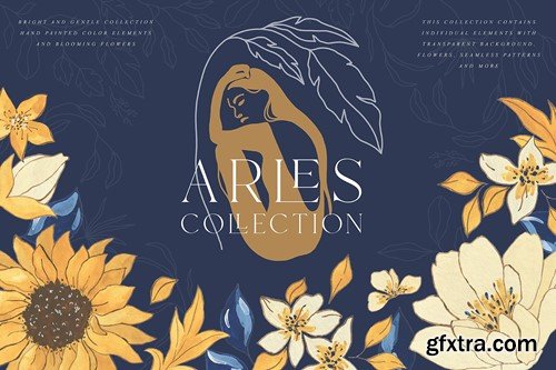 Arles Textured Flowers Vector Illustrations Woman JNYXSYZ