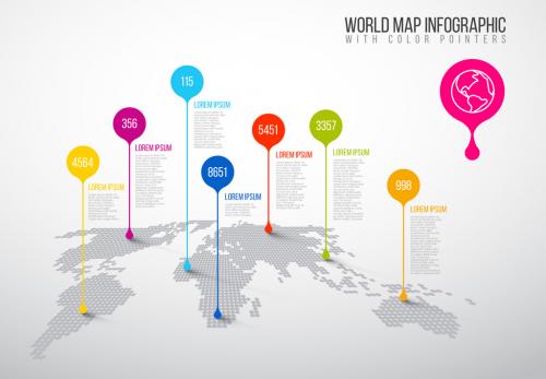 Adobe Stock - Wold Map Infographic with Floor Element - 125511713