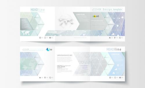 Adobe Stock - Square Trifold Brochure with a DNA Strand Design Element 1 - 125551111