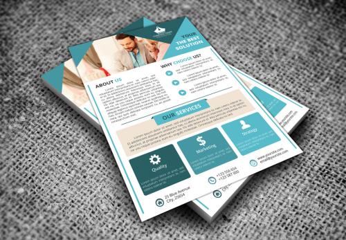 Adobe Stock - Single Page Flyer Layout with Teal Accent - 132146657