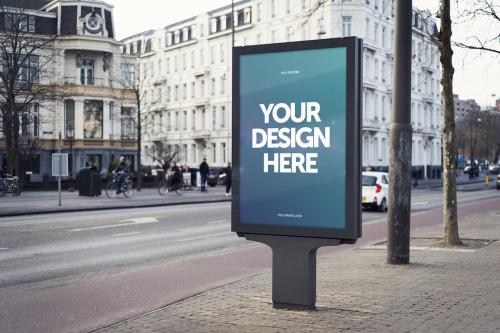 Adobe Stock - Outdoor Kiosk Advertisement Mockup 4 - 136114083