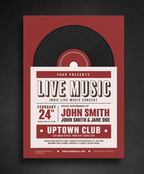 Adobe Stock - Live Music Event Flyer with Record Illustration 1 - 138372716