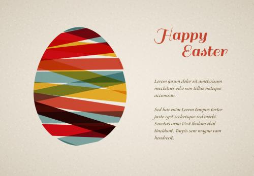 Adobe Stock - Wrapped Egg Easter Card Layout - 142387942