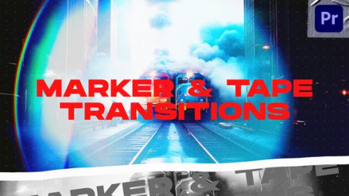 Videohive - Marker & Tape Transitions VOL. 3 | Premiere Pro - 48413869