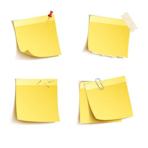 Adobe Stock - 4 Photorealistic Sticky Note Icons - 142732689