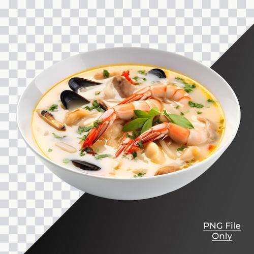 Premium PSD | Sea food soup soft lighting only png premium psd Premium PSD