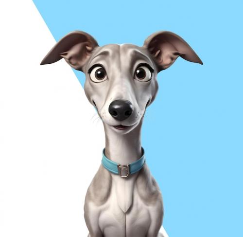 Premium PSD | Cute greyhound dog Premium PSD