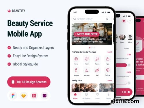 Beautify - Beautify Service Mobile App UI KIT Ui8.net