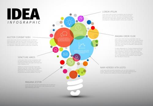 Adobe Stock - Abstract Lightbulb Infographic Layout - 159754141