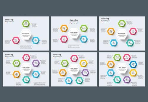 Adobe Stock - Circular 3-8 Step Infographics with Colorful Icons 1 - 160965074