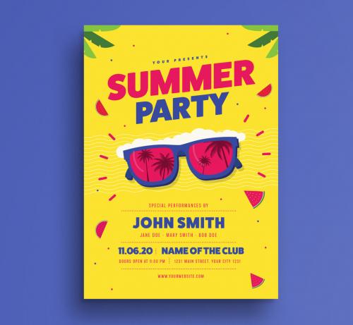 Adobe Stock - Bright Summer Event Flyer Layout - 164312456
