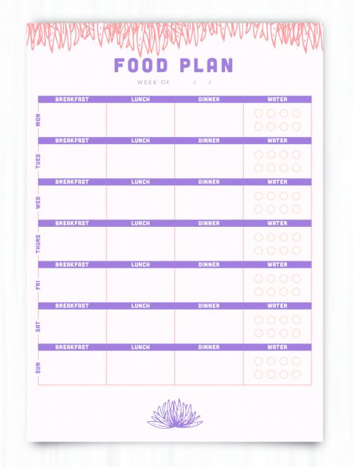 Adobe Stock - Weekly Food Planner Layout 2 - 164322238
