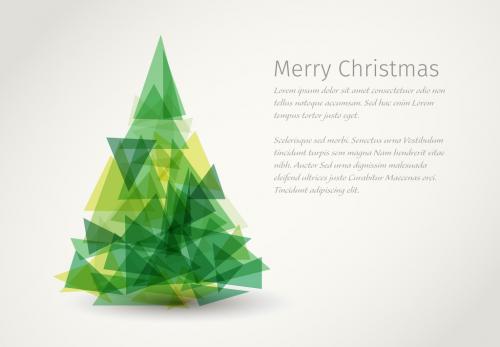 Adobe Stock - Polygon Tree Christmas Banner Layout - 165943821