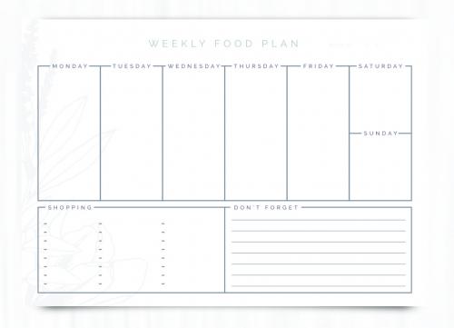 Adobe Stock - Weekly Food Planner Layout 5 - 165954276