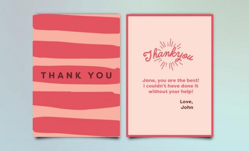 Adobe Stock - Abstract Pink Thank You Card Layout - 165954736