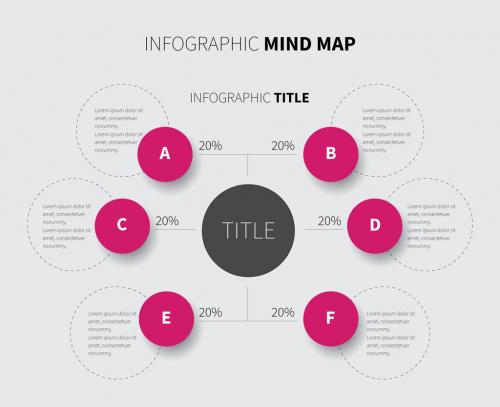 Adobe Stock - Pink and Gray Mind Map Infographic Layout - 166711620