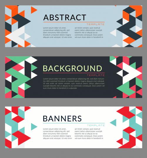 Adobe Stock - Colorful Triangle Pattern Web Banners - 167160394