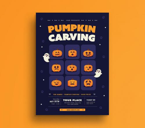 Adobe Stock - Halloween Pumpkin Carving Party Flyer 1 - 172460944