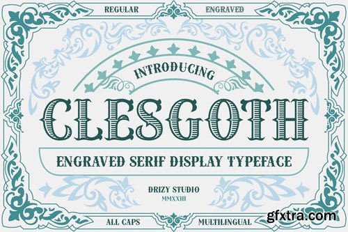 Clesgoth - Serif Engraved Font M2ALXHP