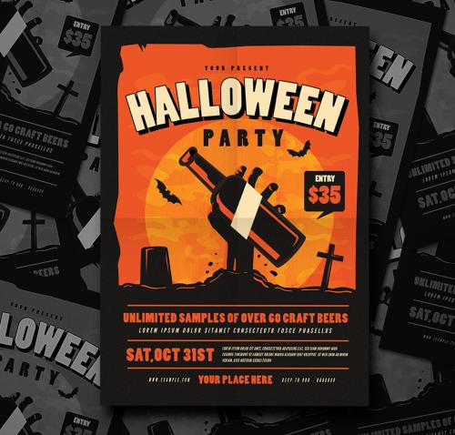 Adobe Stock - Halloween Party Flyer Layout 1 - 175274928