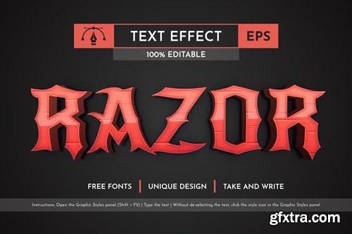 Blade - Editable Text Effect, Font Style AXFM3BN