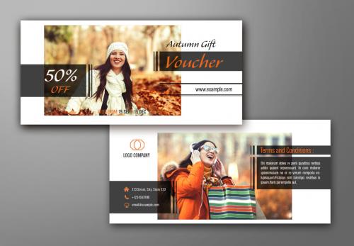 Adobe Stock - Autumn Gift Voucher Layout - 176305494