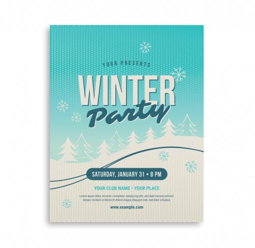 Adobe Stock - Snowy Winter Party Flyer - 181030375