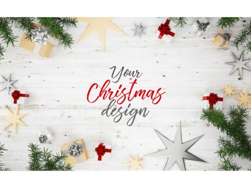 Adobe Stock - Top View Christmas Composition Mockup 1 - 183685996